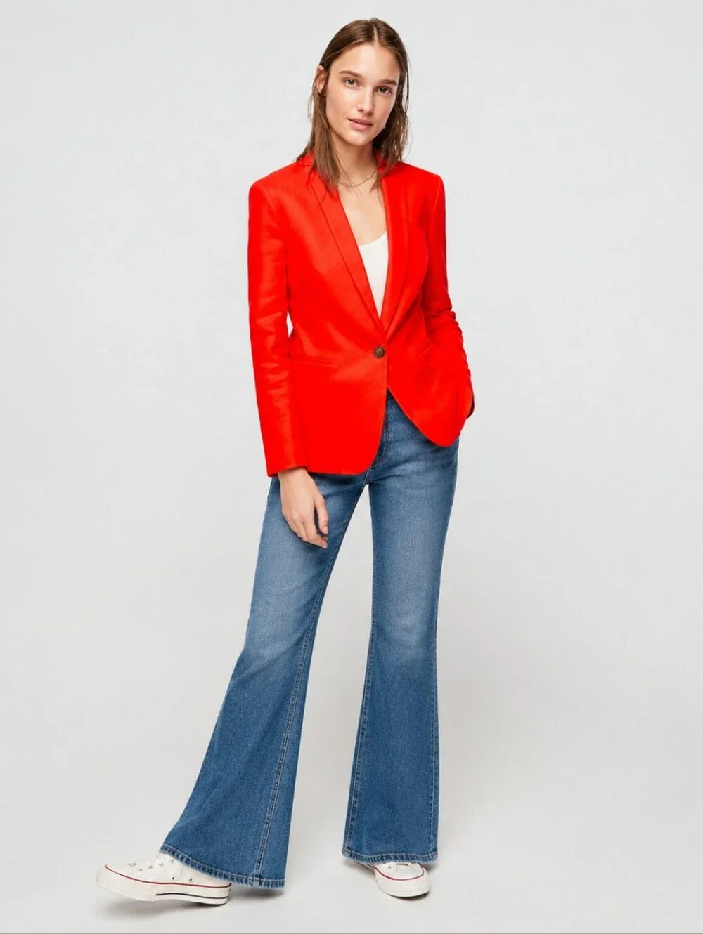 J.Crew Parker Stretch Linen Blazer Red Orange NWT Size 8